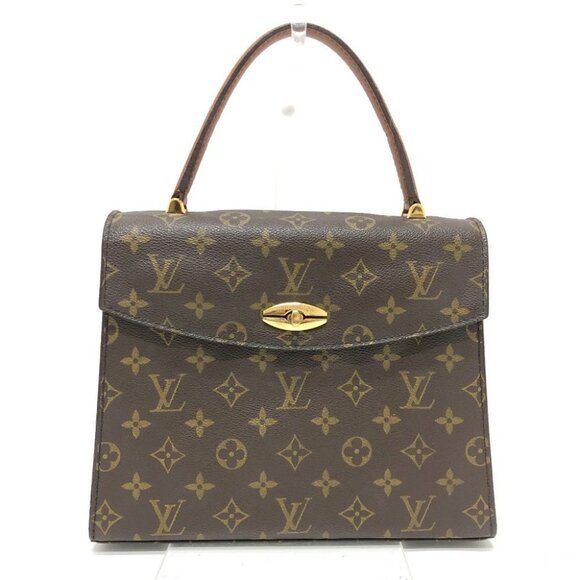 LOUIS VUITTON M51379 Malselv Bag Top Handle Monogram Hand Bag Canvas Brown - Picture 1 of 16